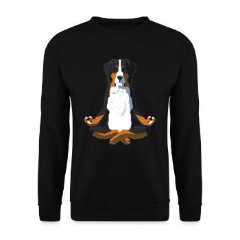 Chien de sennenhund bernois Yoga - Sweat-shirt Unisexe - noir - Devant - Alina (178cm) & Michal (187cm)