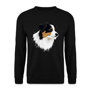 AUSTRALIAN SHEPHERD - Unisex Pullover - Schwarz - Vorne - Alina (178cm) & Michal (187cm)