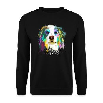 AUSTRALIAN SHEPHERD - Unisex Pullover - Schwarz - Vorne - Alina (178cm) & Michal (187cm)