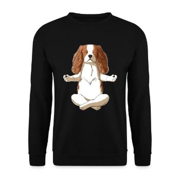 Cavalier King Charles Spaniel - Unisex Pullover - Schwarz - Vorne - Alina (178cm) & Michal (187cm)