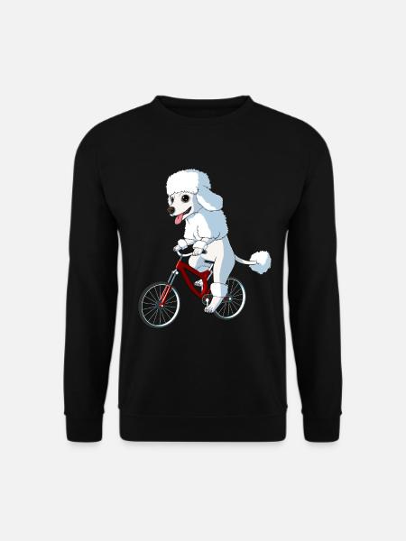 Dog Poodle On A Bicycle - Unisex Sweatshirt - black