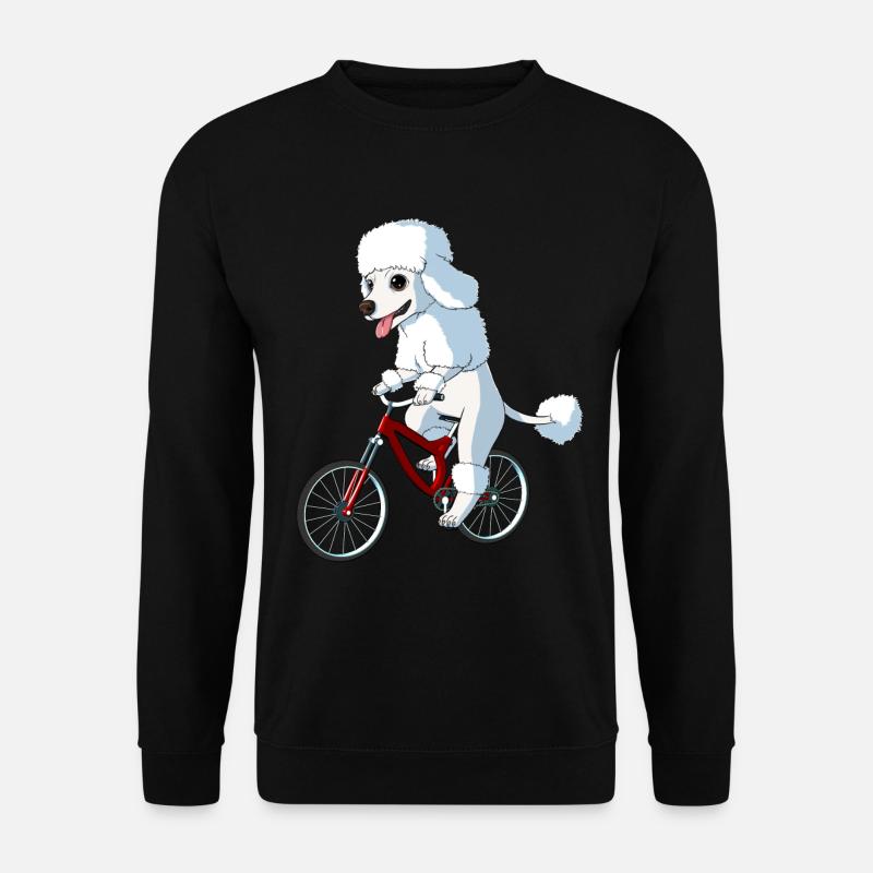 Dog Poodle On A Bicycle - Unisex Sweatshirt - black
