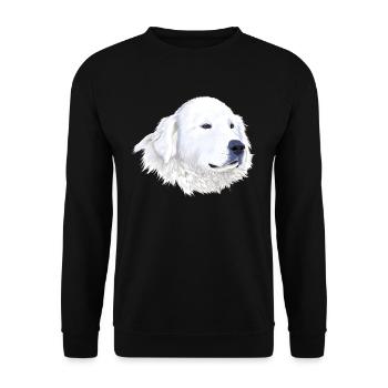 Great Pyrenees Dog - Unisex Sweatshirt - black - Front - Alina (178cm) & Michal (187cm)