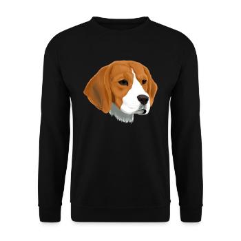 Beagle Hund - Unisex Pullover - Schwarz - Vorne - Alina (178cm) & Michal (187cm)