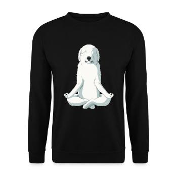 Yoga Great Pyrenees Dog - Unisex Sweatshirt - black - Front - Alina (178cm) & Michal (187cm)