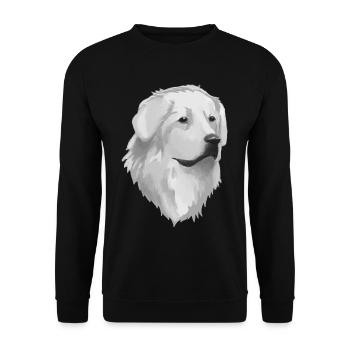 Great Pyrenees Dog - Unisex Sweatshirt - black - Front - Alina (178cm) & Michal (187cm)