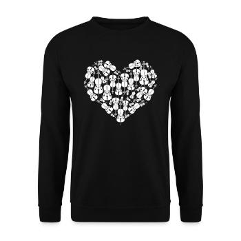 Cello Geschenk für Musiker - Unisex Pullover - Schwarz - Vorne - Alina (178cm) & Michal (187cm)