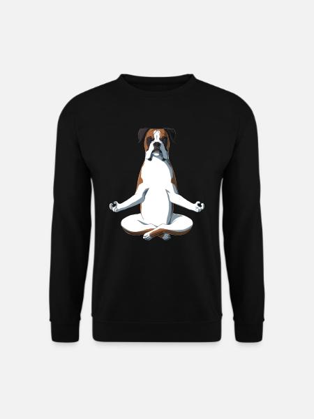 Yoga Boxer Hund - Unisex Pullover - Schwarz