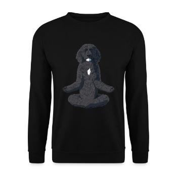 Yoga Portuguese Water Dog - Unisex Sweatshirt - black - Front - Alina (178cm) & Michal (187cm)