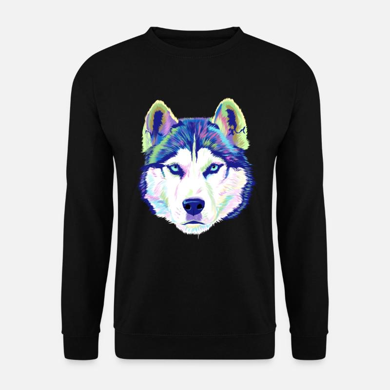 Splash Siberian Husky Dog - Unisex Sweatshirt - black