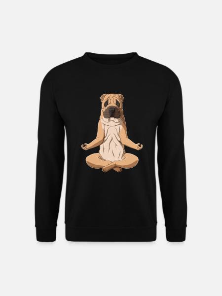 Yoga Shar Pei Hund - Unisex Pullover - Schwarz