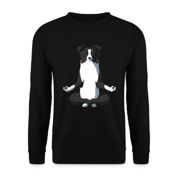 Yoga Border Collie - Unisex Sweatshirt - black - Front - Alina (178cm) & Michal (187cm)