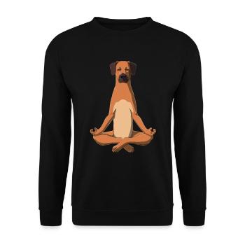 Yoga Rhodesian Ridgeback - Unisex Sweatshirt - black - Front - Alina (178cm) & Michal (187cm)