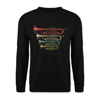 Trompette musicien cadeau pour les musiciens - Sweat-shirt Unisexe - noir - Devant - Alina (178cm) & Michal (187cm)