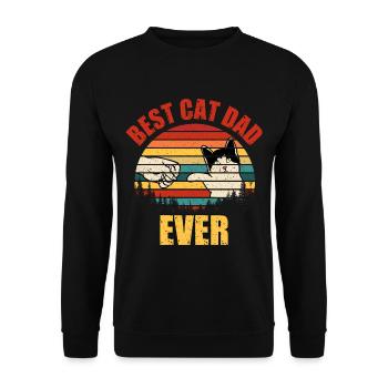 Meilleur chat papa jamais chat papa papa animal miaou - Sweat-shirt Unisexe - noir - Devant - Alina (178cm) & Michal (187cm)