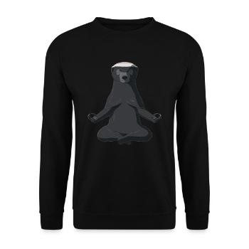 Honig Dachs - Unisex Pullover - Schwarz - Vorne - Alina (178cm) & Michal (187cm)