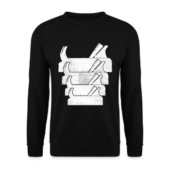 Rétro menuisier menuisier outil - Sweat-shirt Unisexe - noir - Devant - Alina (178cm) & Michal (187cm)