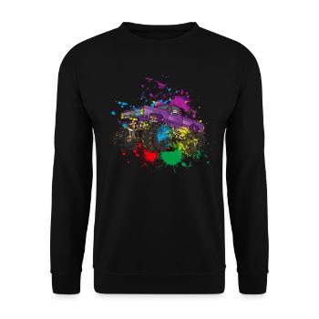 Splash Monster Truck - Unisex Pullover - Schwarz - Vorne - Alina (178cm) & Michal (187cm)