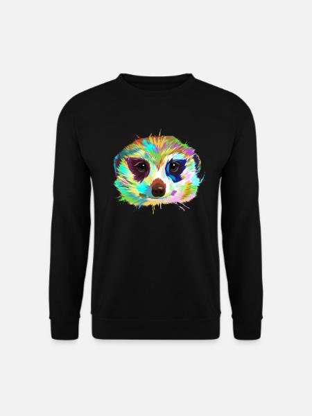 Erdmännchen Porträt - Unisex Pullover - Schwarz