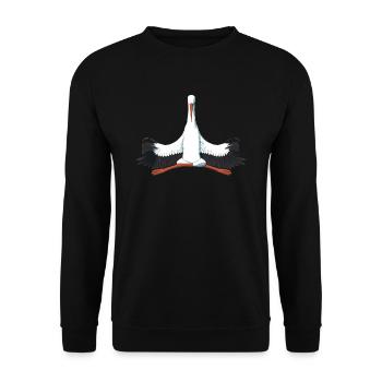 Méditation cigogne - Sweat-shirt Unisexe - noir - Devant - Alina (178cm) & Michal (187cm)