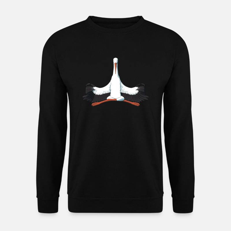 Meditation Storch - Unisex Pullover - Schwarz