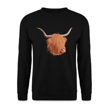 Bovin écossais des Hauts-Plateaux - Sweat-shirt Unisexe - noir - Devant - Alina (178cm) & Michal (187cm)