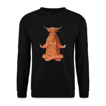 Yoga Les hautes terres écossaises - Sweat-shirt Unisexe - noir - Devant - Alina (178cm) & Michal (187cm)