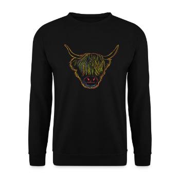 Bovin écossais des Hauts-Plateaux - Sweat-shirt Unisexe - noir - Devant - Alina (178cm) & Michal (187cm)