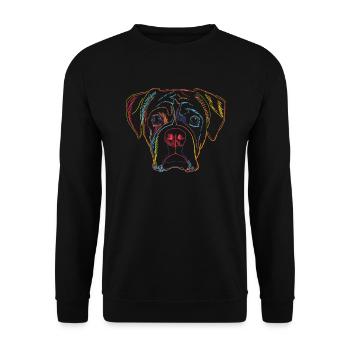 Boxer Dog Portrait - Unisex Sweatshirt - black - Front - Alina (178cm) & Michal (187cm)