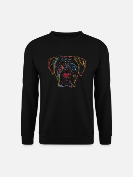 Boxer Hund Porträt - Unisex Pullover - Schwarz