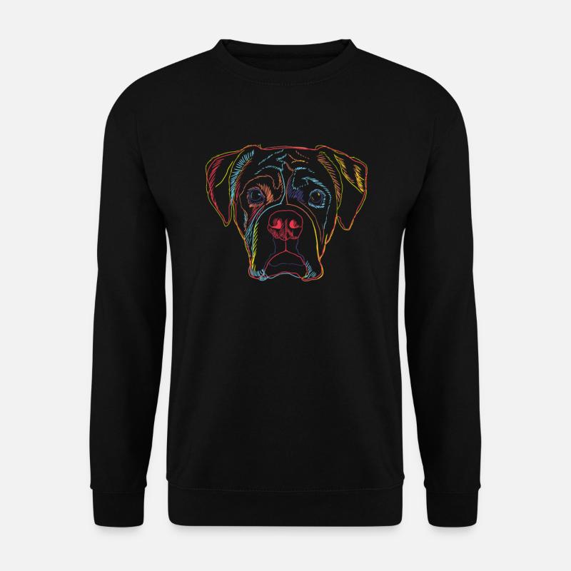 Boxer Hund Porträt - Unisex Pullover - Schwarz