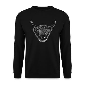 Bovin écossais des Hauts-Plateaux - Sweat-shirt Unisexe - noir - Devant - Alina (178cm) & Michal (187cm)