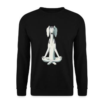 Dog Saluki dog meditate - Unisex Sweatshirt - black - Front - Alina (178cm) & Michal (187cm)