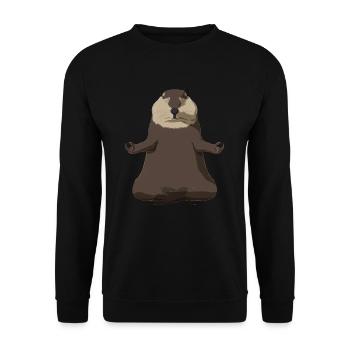 Biber Meditation - Unisex Pullover - Schwarz - Vorne - Alina (178cm) & Michal (187cm)