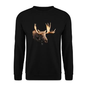 Moose Splatter - Unisex Sweatshirt - black - Front - Alina (178cm) & Michal (187cm)