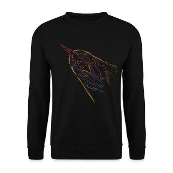 Huhn - Unisex Pullover - Schwarz - Vorne - Alina (178cm) & Michal (187cm)