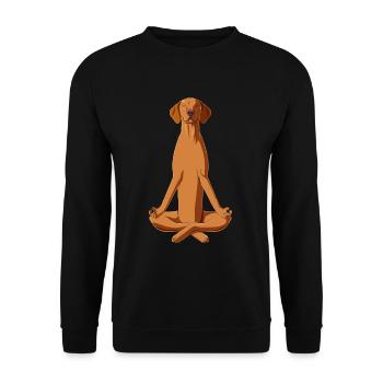Kurzhaarige Ungarische Vorstehhund Meditation - Unisex Pullover - Schwarz - Vorne - Alina (178cm) & Michal (187cm)