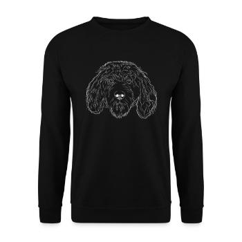 Dog Portuguese Water Dog Strokes - Unisex Sweatshirt - black - Front - Alina (178cm) & Michal (187cm)
