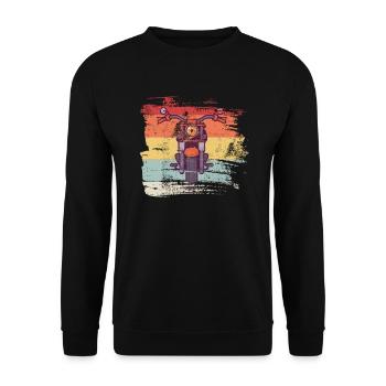 Motorrad Geschenk für Motorrad Fahrer - Unisex Pullover - Schwarz - Vorne - Alina (178cm) & Michal (187cm)