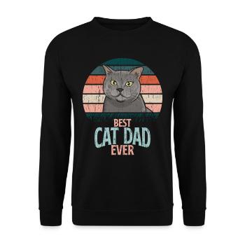 Best Cat Dad Ever Best Cat Dad Dad Kitten - Unisex Sweatshirt - black - Front - Alina (178cm) & Michal (187cm)