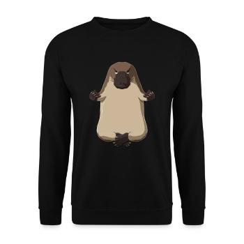 Yoga Schnabeltier - Sweat-shirt Unisexe - noir - Devant - Alina (178cm) & Michal (187cm)