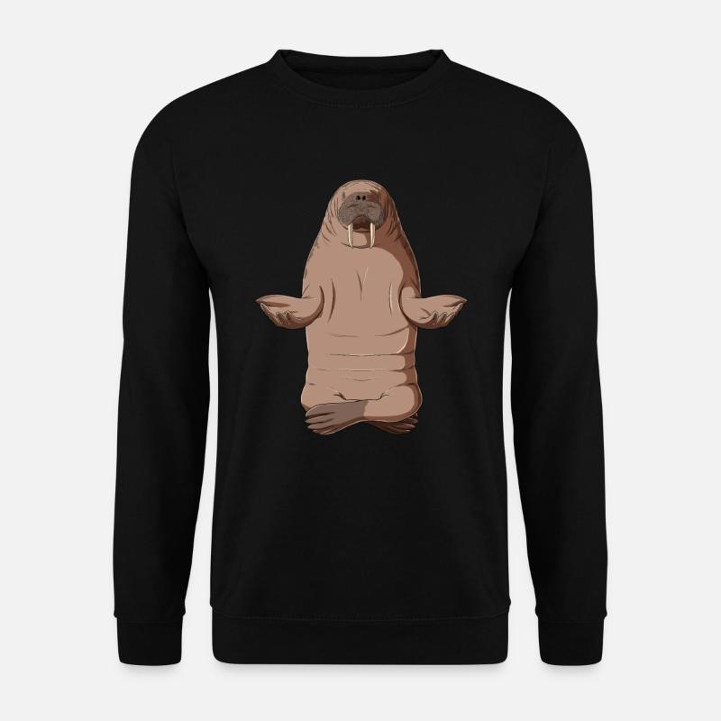 Walrus Meditate - Unisex Sweatshirt - black