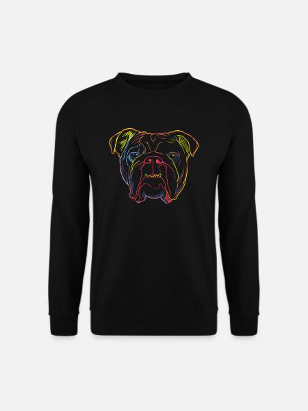 Bunte Englische Bulldogge - Unisex Pullover - Schwarz