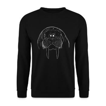 Walross - Unisex Pullover - Schwarz - Vorne - Alina (178cm) & Michal (187cm)