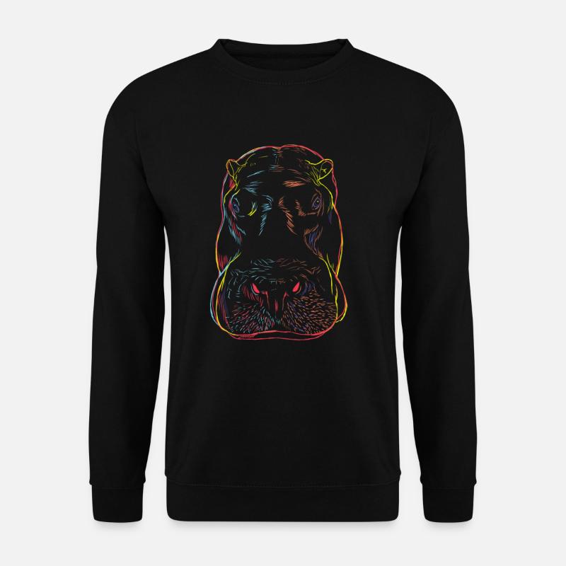 Curious Hippo Strokes - Unisex Sweatshirt - black