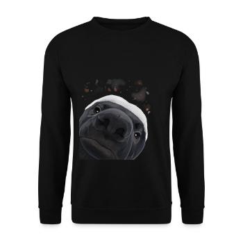 Curious Honey Badger - Unisex Sweatshirt - black - Front - Alina (178cm) & Michal (187cm)