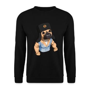 Russian French Bulldog Dog - Unisex Sweatshirt - black - Front - Alina (178cm) & Michal (187cm)