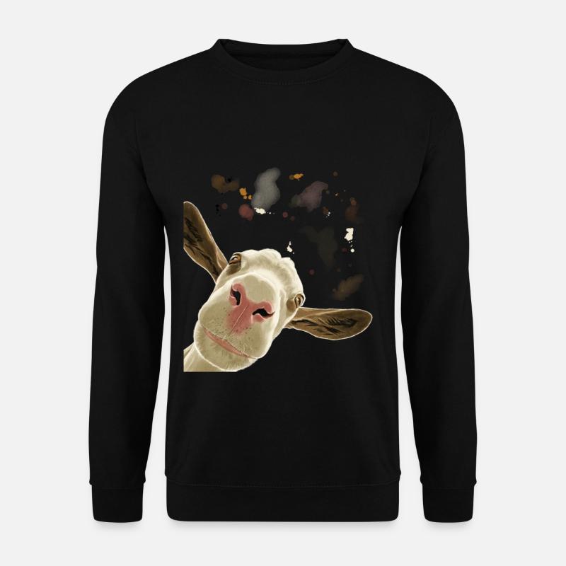 Neugierige Ziege - Unisex Pullover - Schwarz