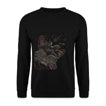 Curious Scottish Terrier Dog - Unisex Sweatshirt - black - Front - Alina (178cm) & Michal (187cm)