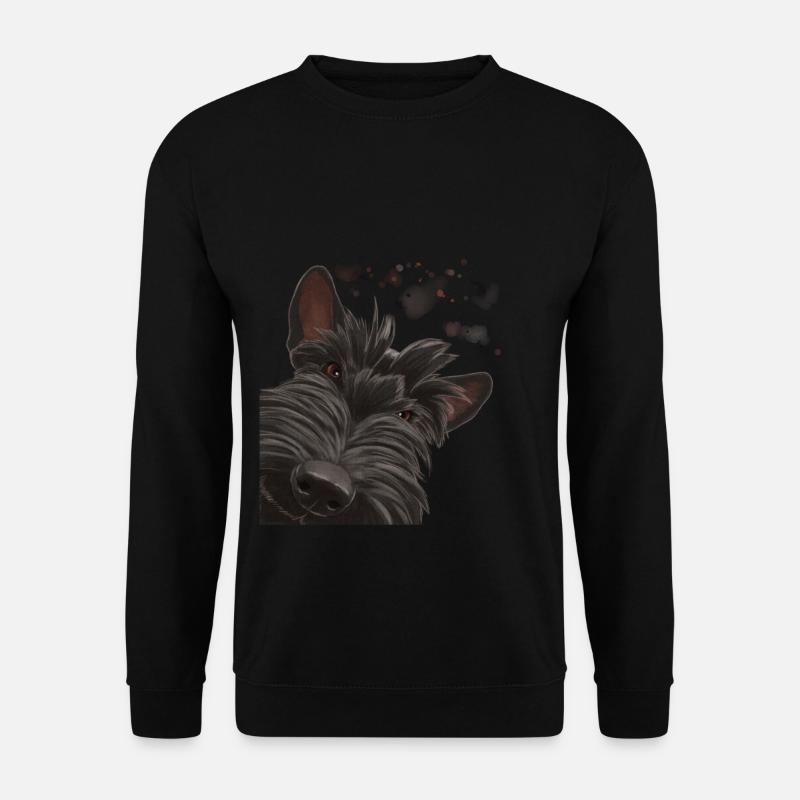 Curious Scottish Terrier Dog - Unisex Sweatshirt - black